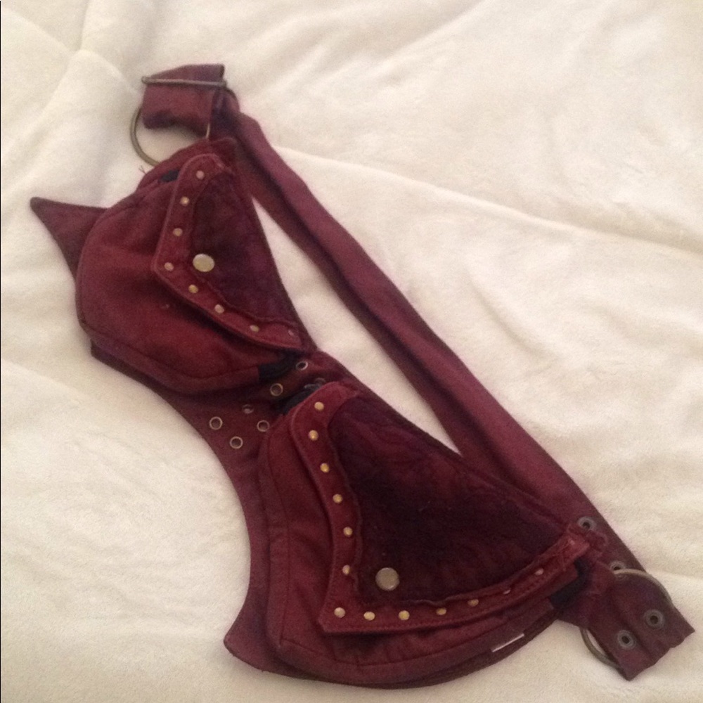 Maroon festival fanny pack hippie waist pack